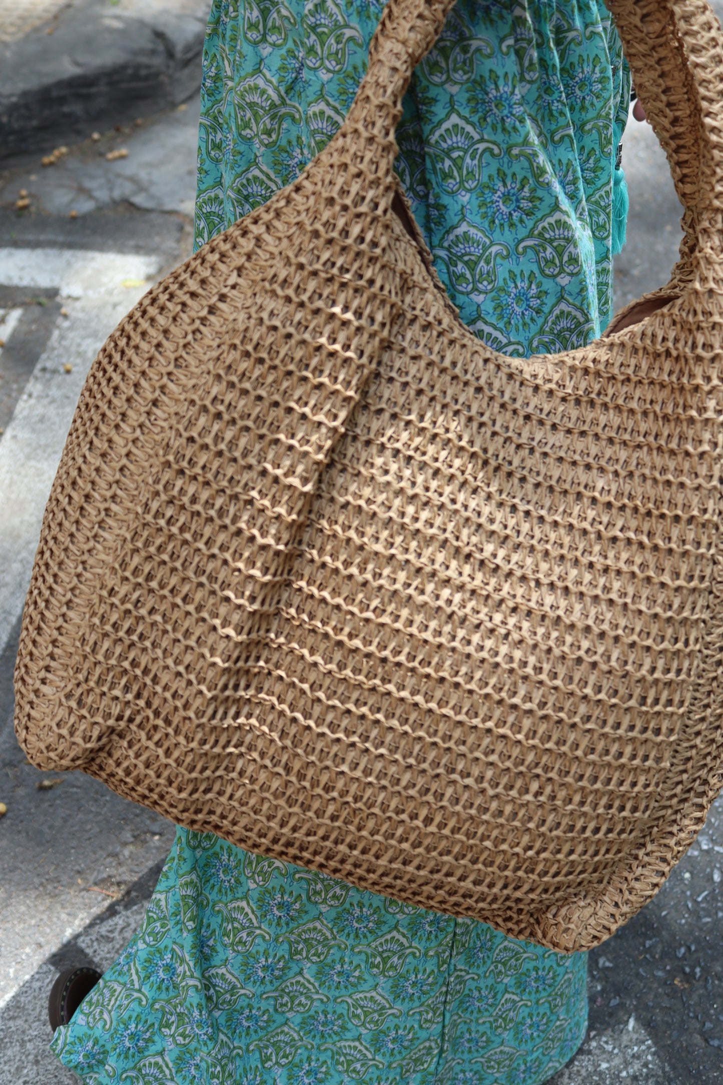 BOLSO SHOPPING RAFIA NEUTRO