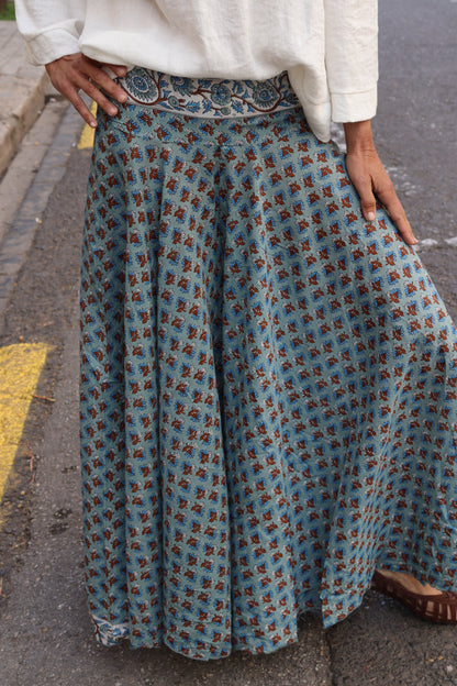 FALDA PANTALÓN ESTAMPADO TURQUESA