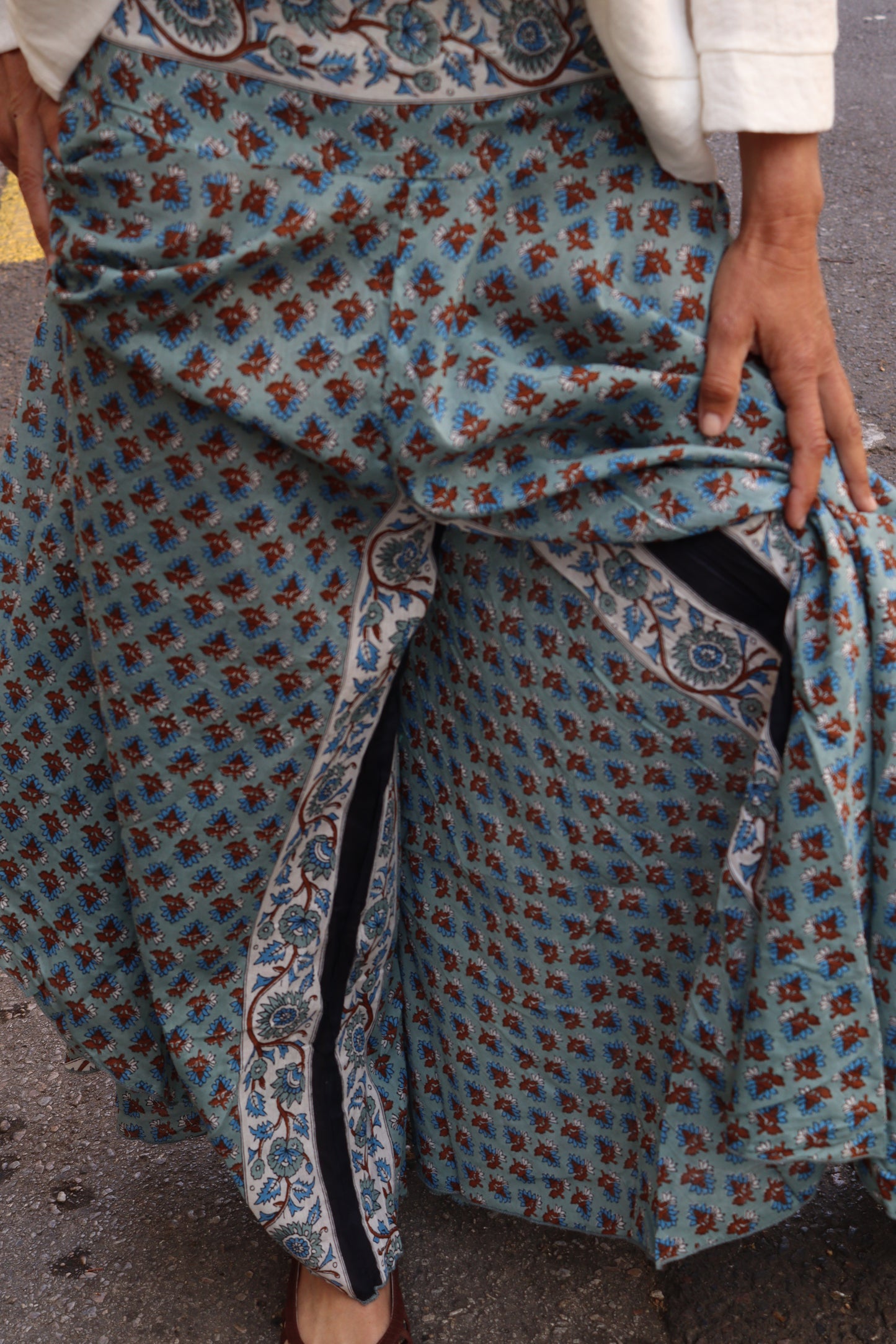 FALDA PANTALÓN ESTAMPADO TURQUESA