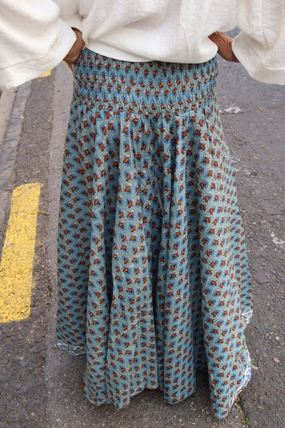 FALDA PANTALÓN ESTAMPADO TURQUESA