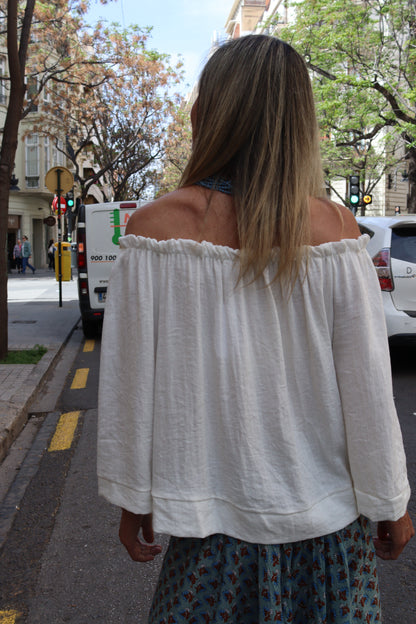 BLUSA BARDOT BLANCA