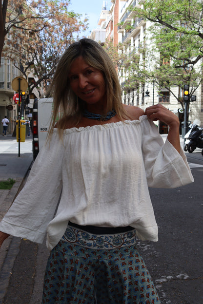 BLUSA BARDOT BLANCA