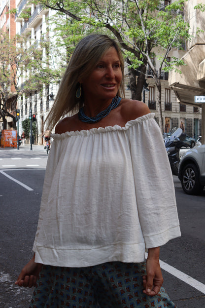 BLUSA BARDOT BLANCA