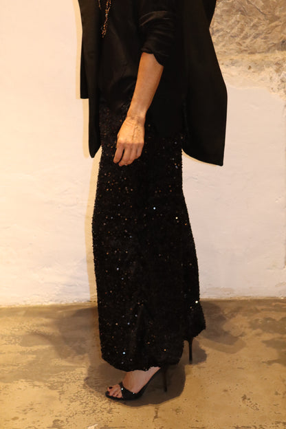 PANTALÓN BOMBACHO LENTEJUELAS NEGRO