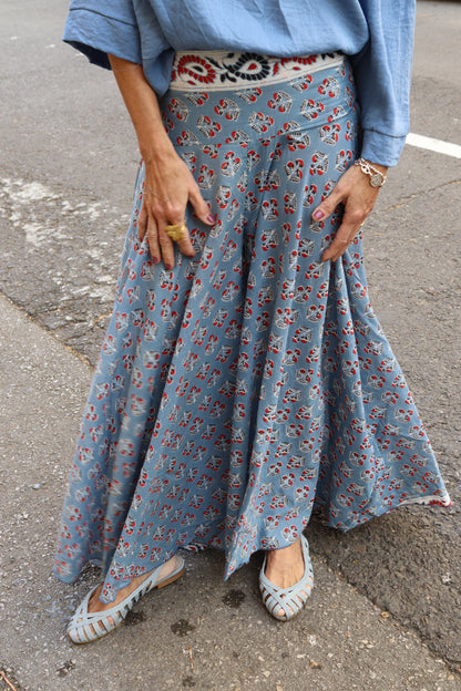 FALDA PANTALÓN ESTAMPADA AZUL