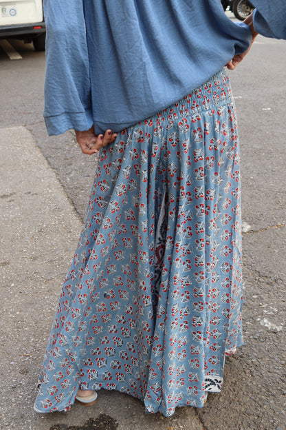 FALDA PANTALÓN ESTAMPADA AZUL