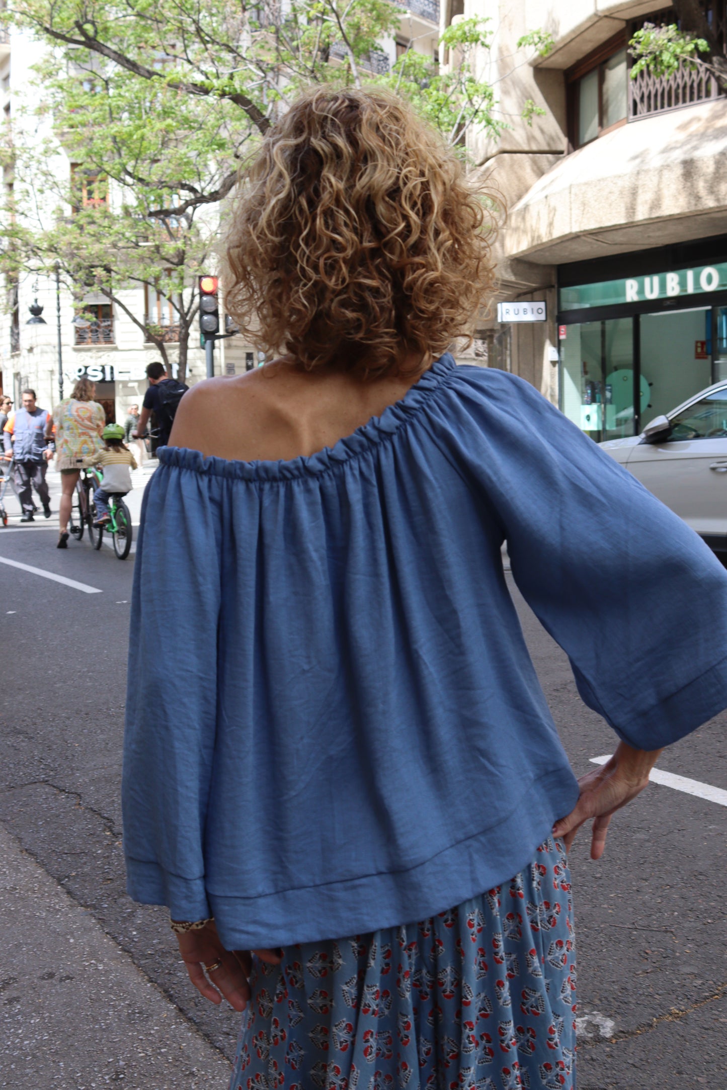 BLUSA BARDOT AZUL