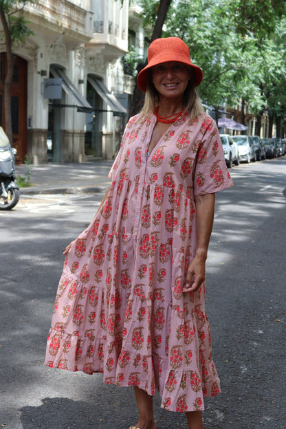 VESTIDO ALGODON ROSA