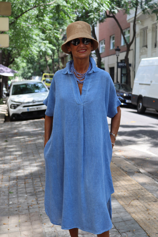 VESTIDO CAMISERO GEMA AZUL