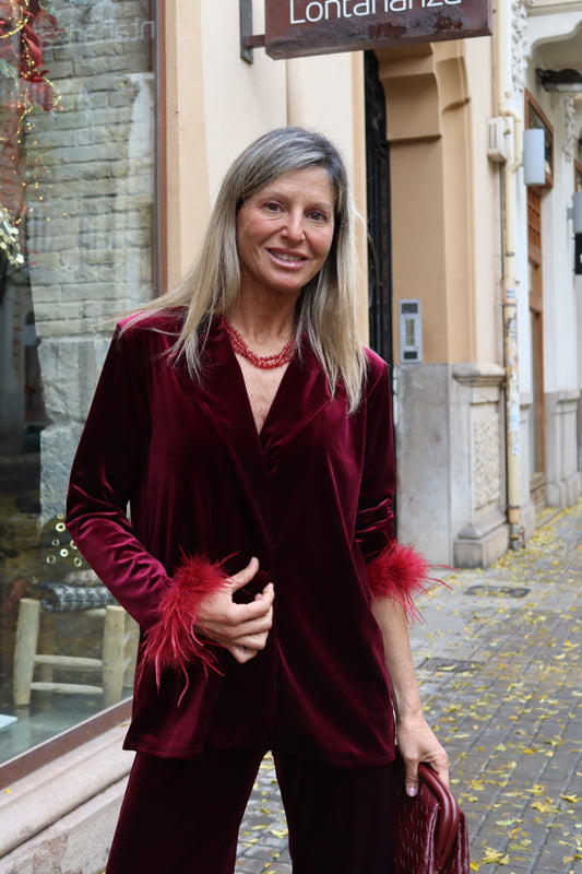 BLAZER TERCIOPELO VINO