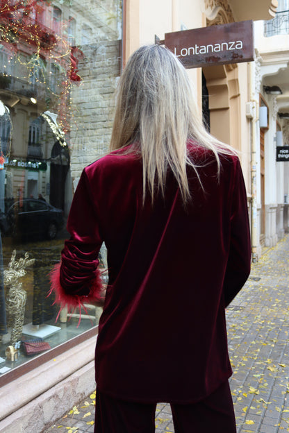 BLAZER TERCIOPELO VINO