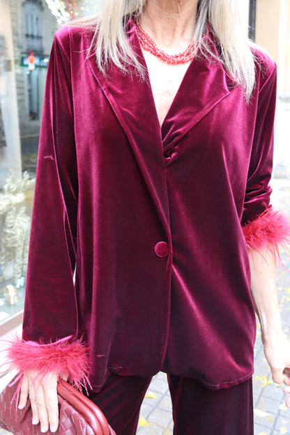 BLAZER TERCIOPELO VINO