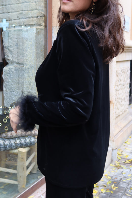 BLAZER TERCIOPELO NEGRA