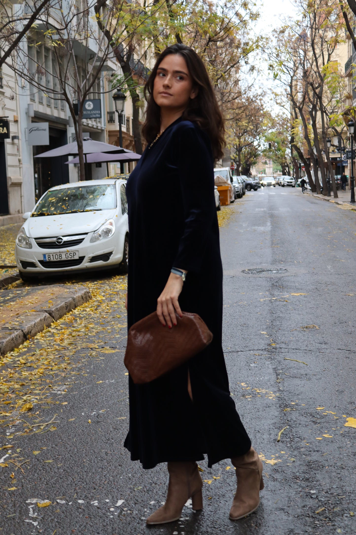 VESTIDO TERCIOPELO AZUL MARINO