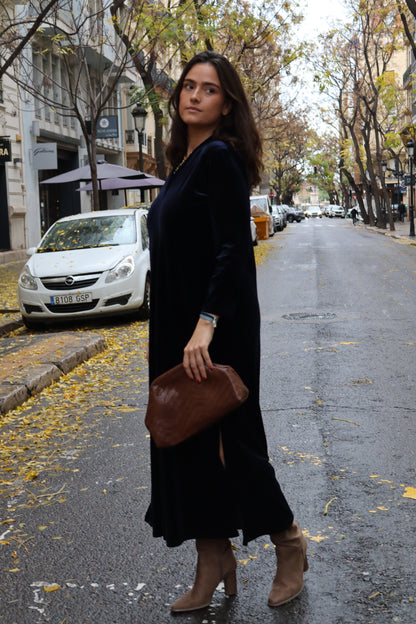 VESTIDO TERCIOPELO AZUL MARINO