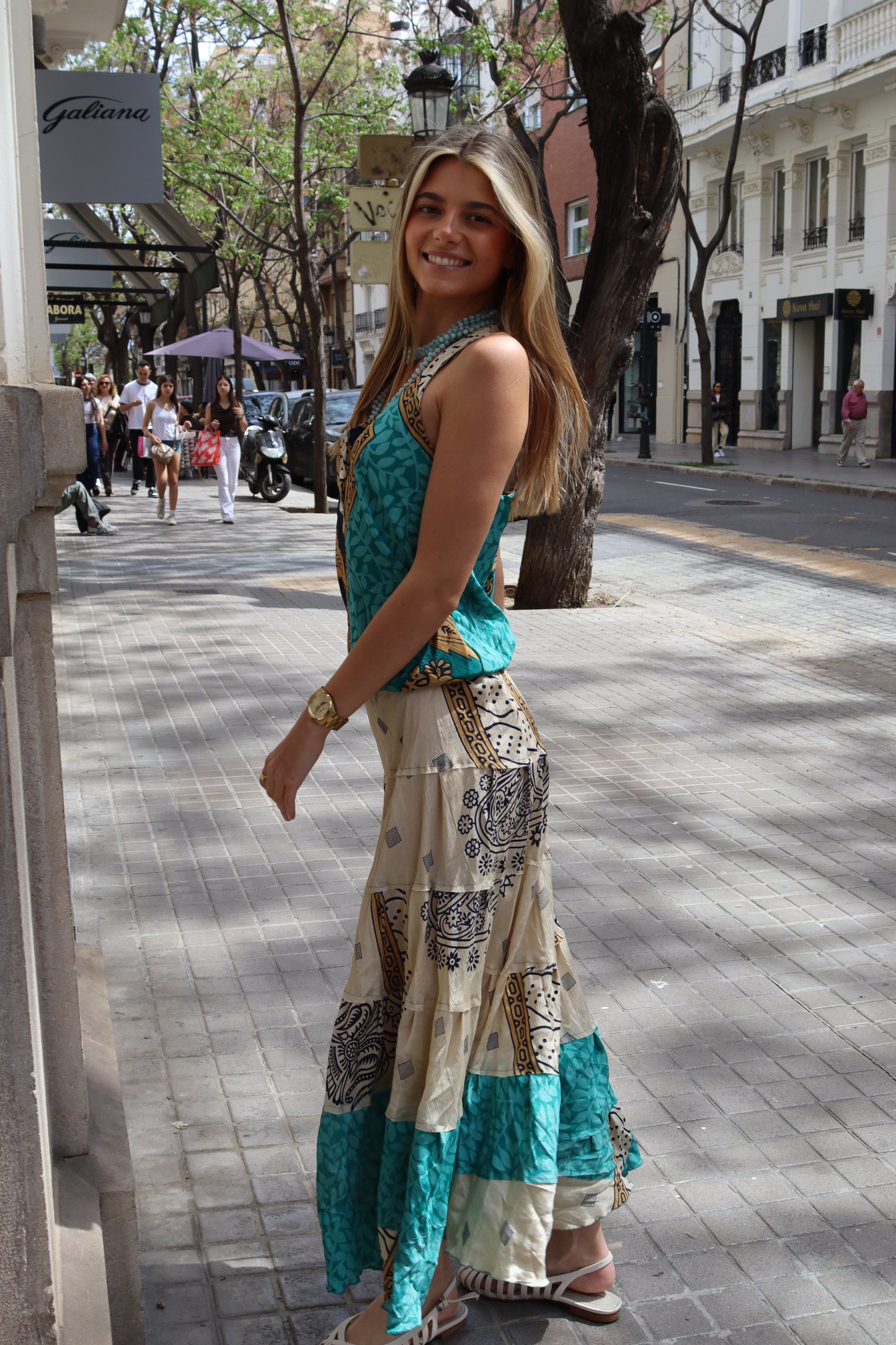 VESTIDO SEDA ESTAMPADO ÚNICO