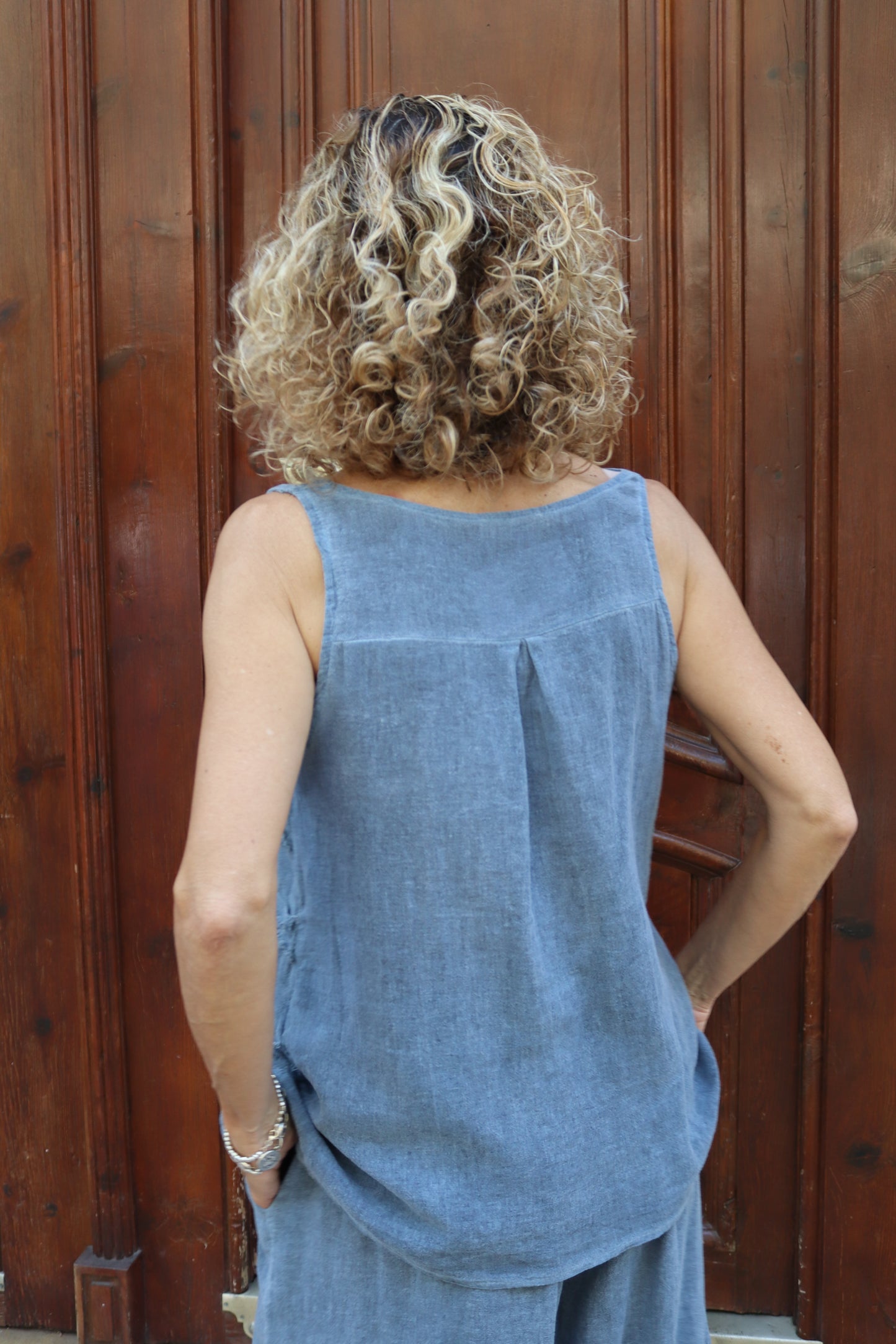 BLUSA VOLANTES AZUL