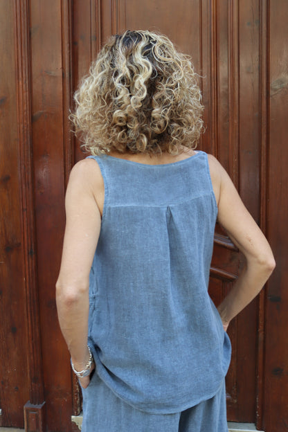 BLUSA VOLANTES AZUL