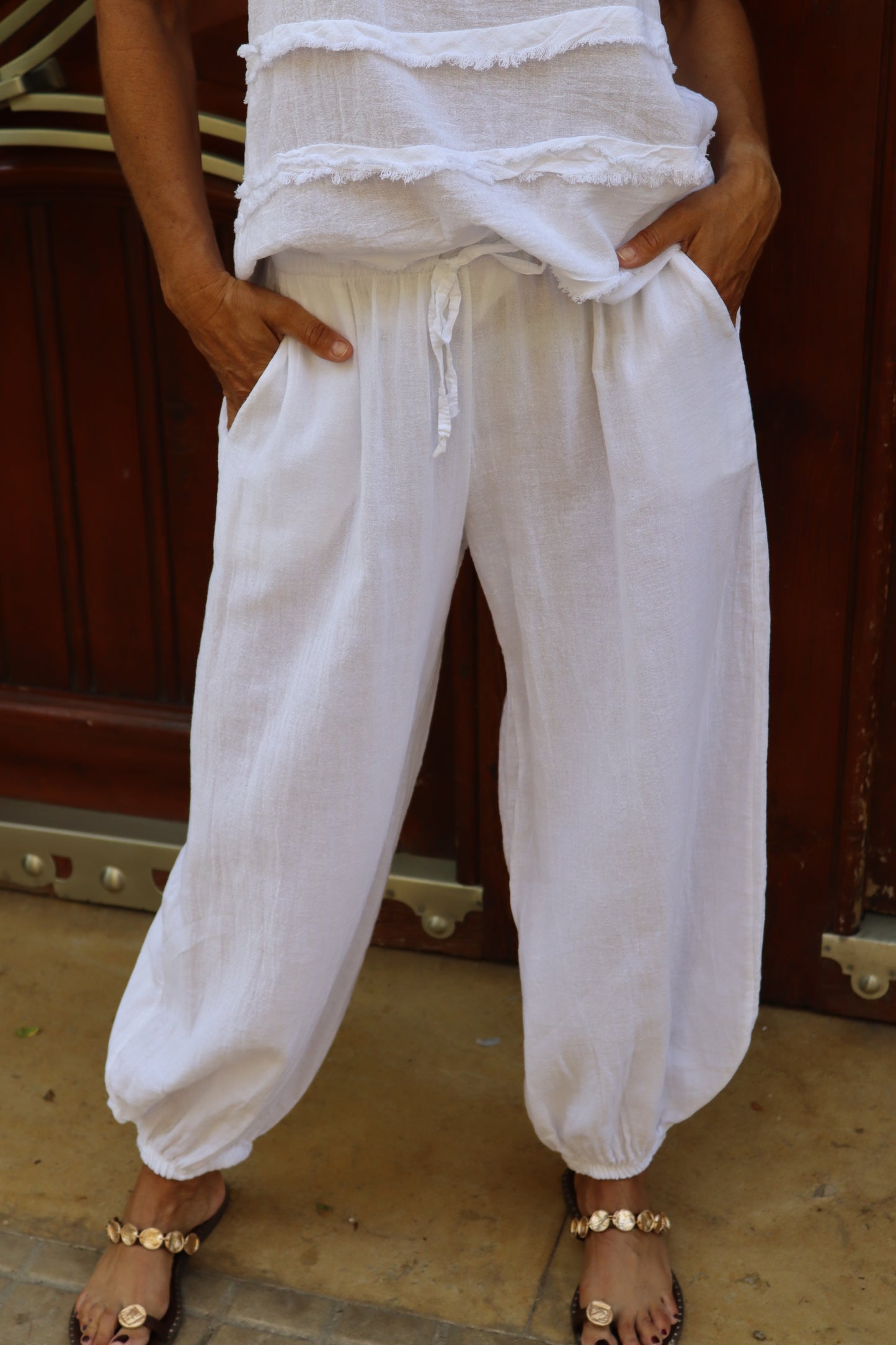 PANTALON BOMBACHO BLANCO