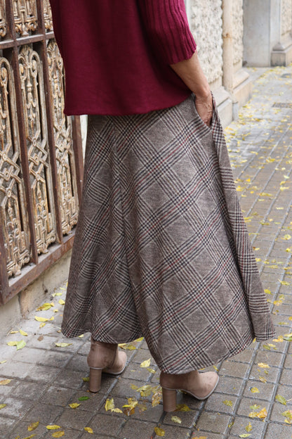 FALDA CASILDA GRANATE