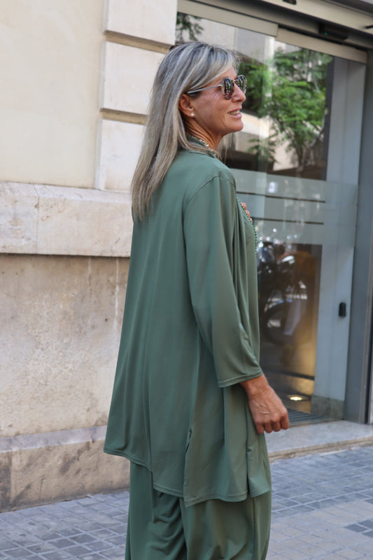 KIMONO LISO VERDE