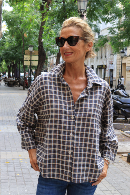 CAMISA CARMEN AZULES