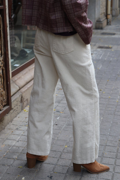 PANTALÓN PANA BLANCO ROTO