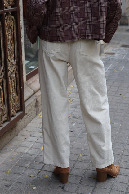 PANTALÓN PANA BLANCO ROTO