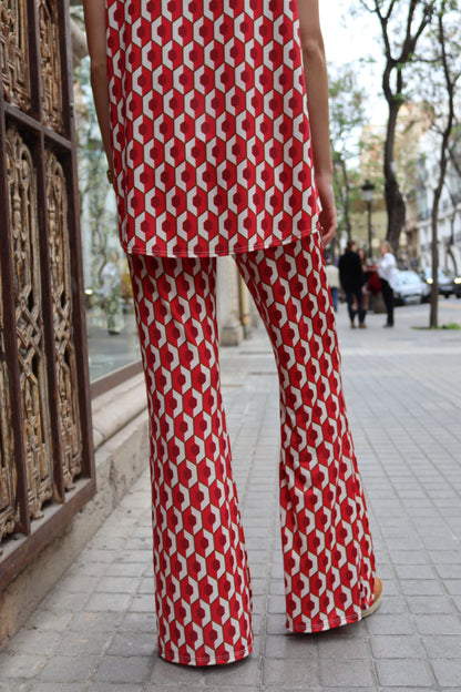 PANTALÓN CAMPANA LAURA ROJO