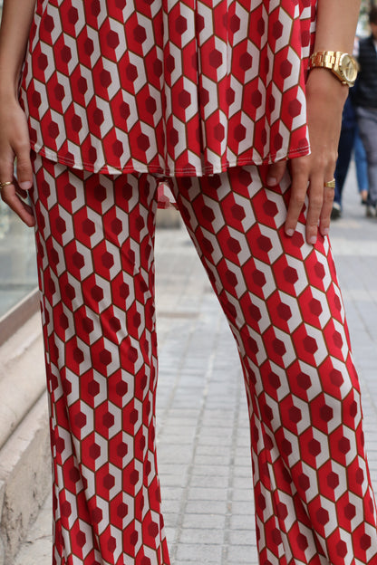 PANTALÓN CAMPANA LAURA ROJO