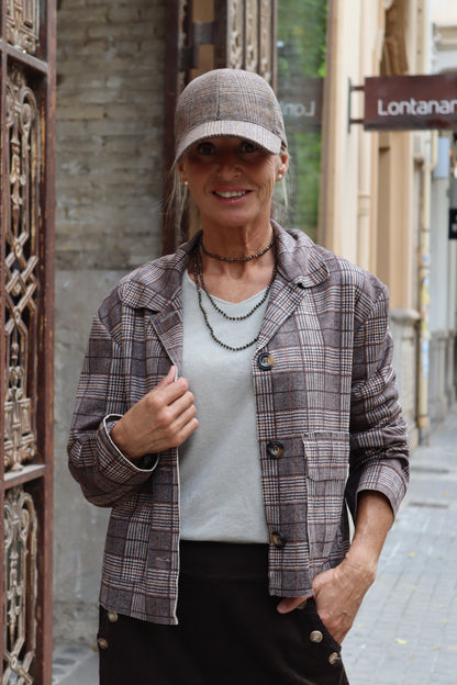 CHAQUETA ESCOCESA CHOCOLATE