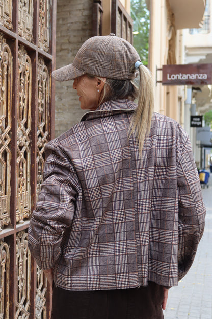 CHAQUETA ESCOCESA CHOCOLATE
