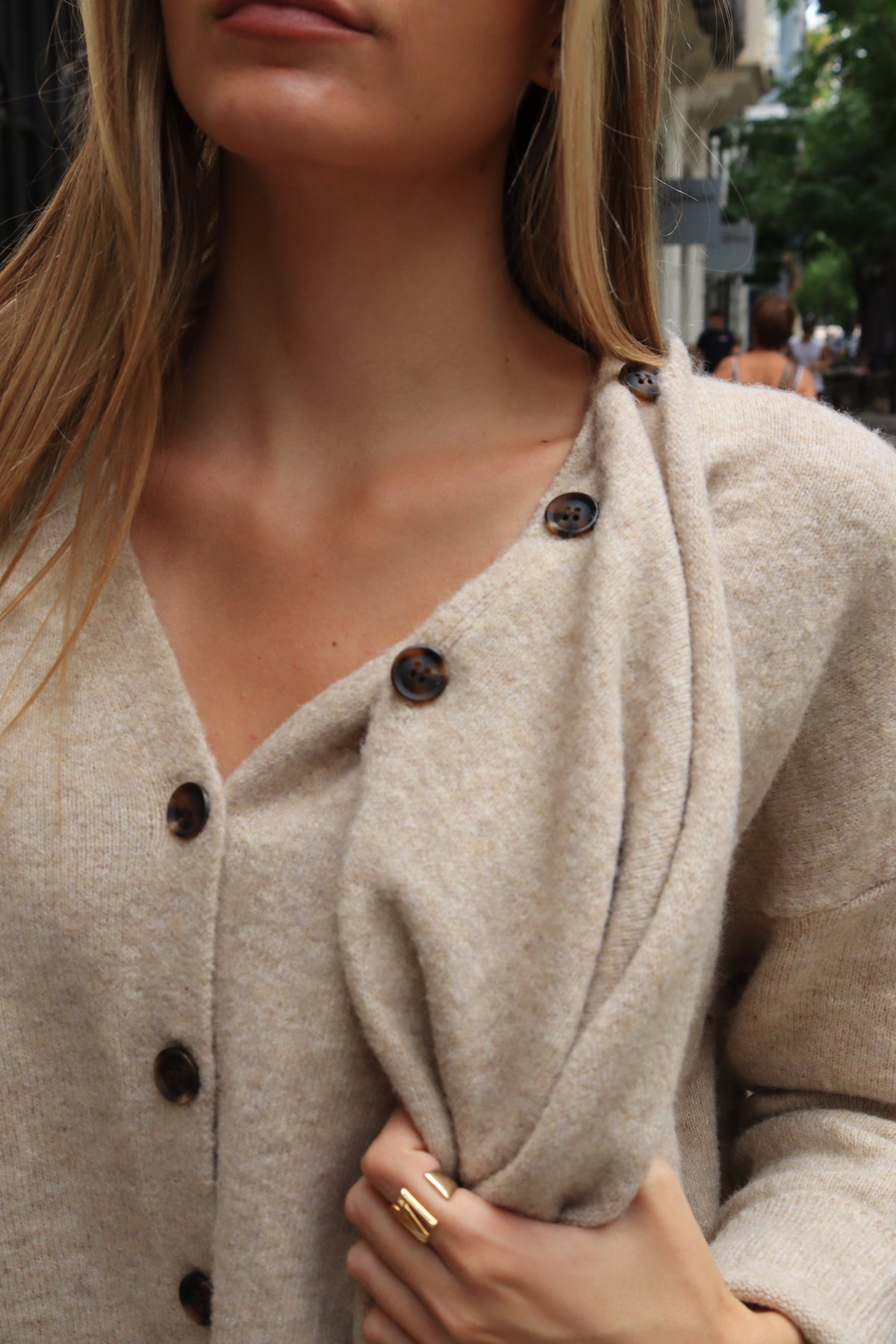 CHAQUETA BUFANDA BEIGE