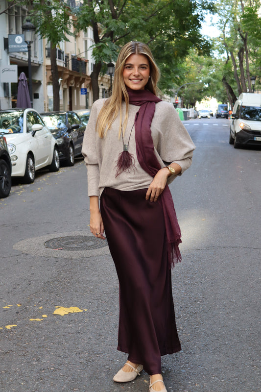 FALDA TERESA BERENJENA