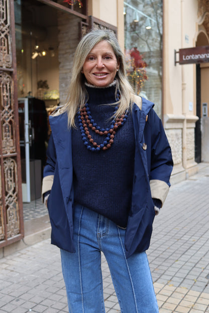 GABARDINA ANI CAPUCHA MARINO