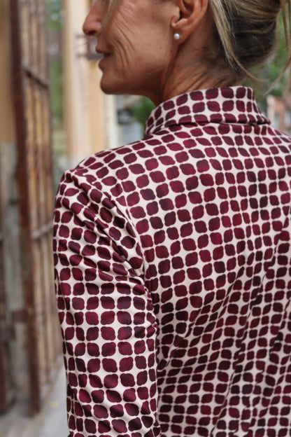 CAMISETA PUNTO ESTAMPADA BERENJENA