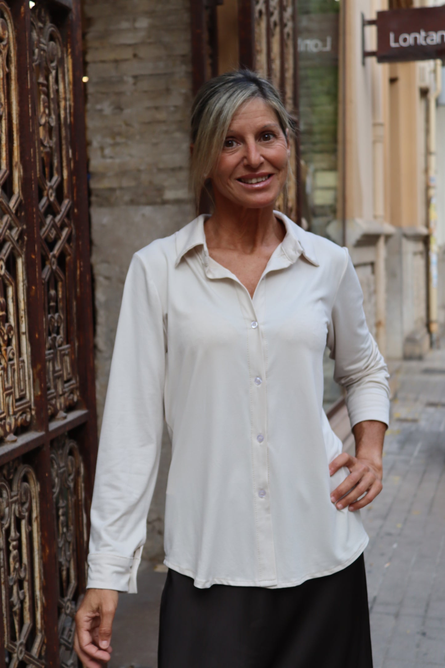 CAMISETA PUNTO BLANCO ROTO