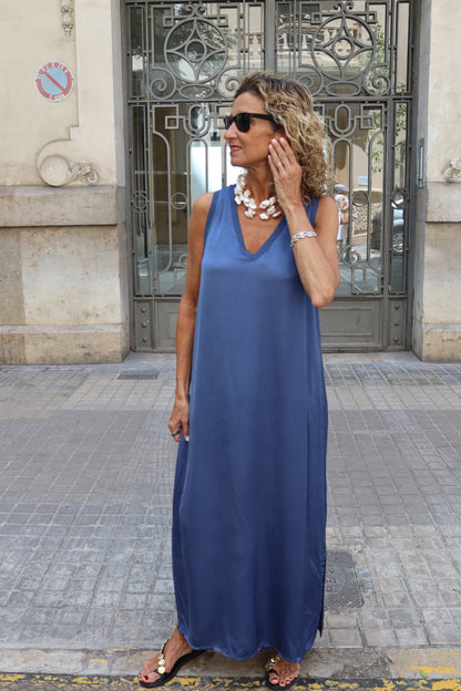 VESTIDO RASO MARINO