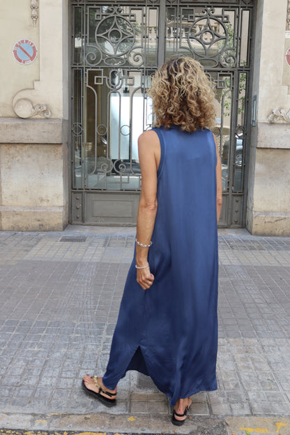 VESTIDO RASO MARINO