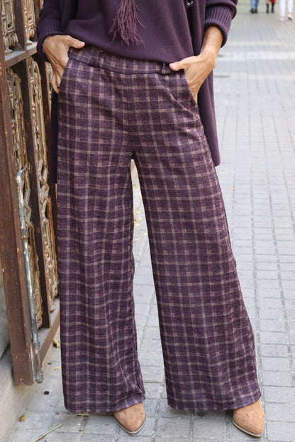 PANTALÓN ESCOCÉS BERENJENA