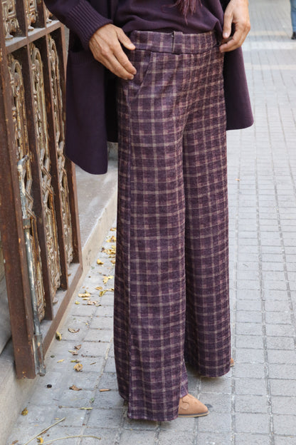 PANTALÓN ESCOCÉS BERENJENA