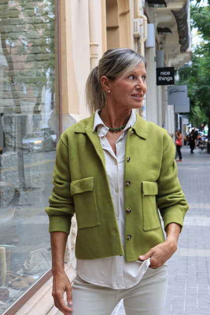 CHAQUETA BOLSILLOS PISTACHO