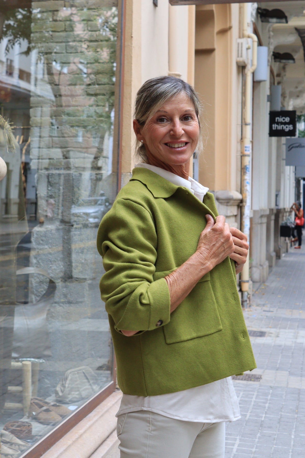 CHAQUETA BOLSILLOS PISTACHO