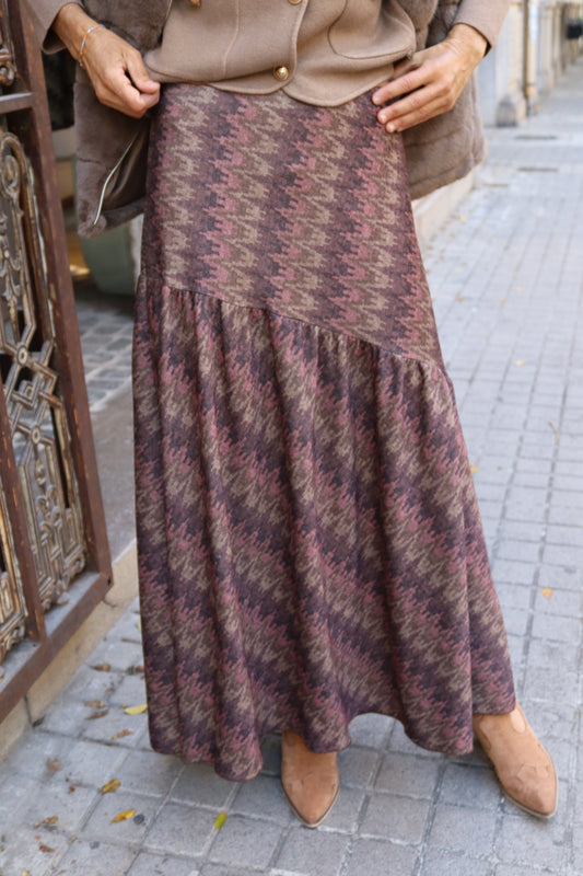 FALDA ZIG ZAG BERENJENA