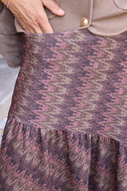 FALDA ZIG ZAG BERENJENA