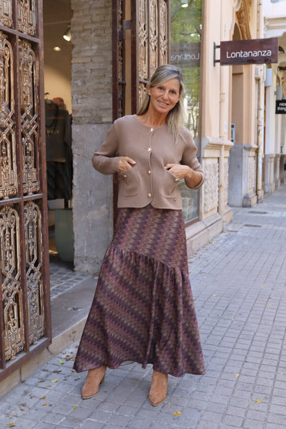 FALDA ZIG ZAG BERENJENA