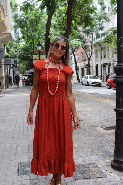 VESTIDO CLARA TEJA