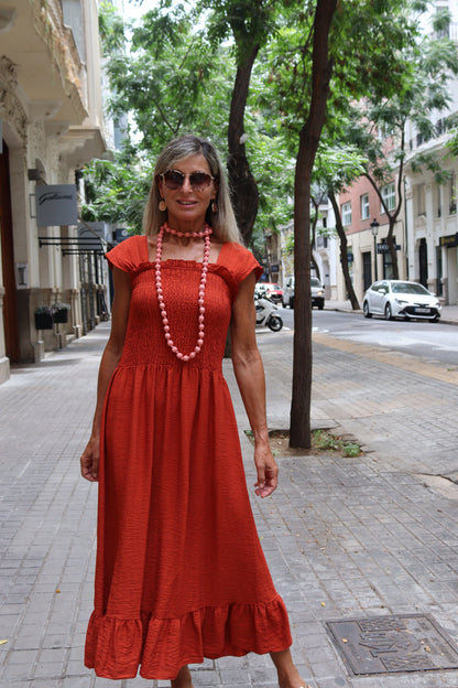 VESTIDO CLARA TEJA
