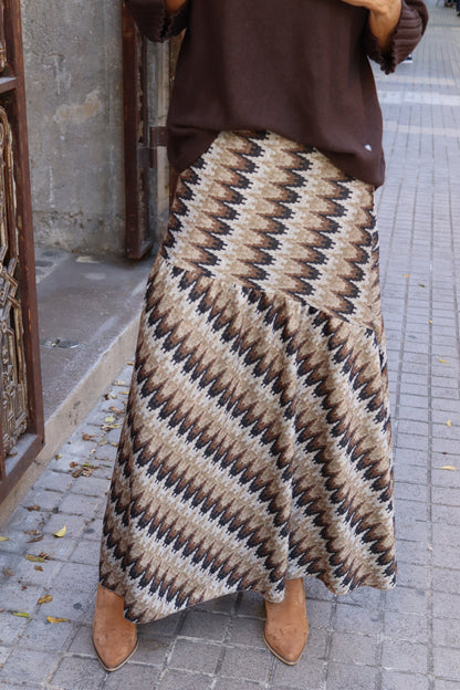 FALDA ZIG ZAG CHOCOLATE