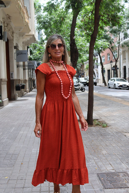 VESTIDO CLARA TEJA